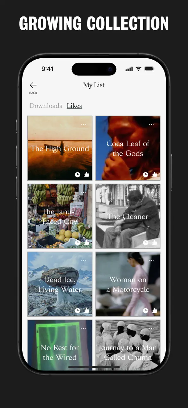 "Growing collection" — My List with downloaded titles